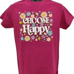 T-SHIRT CHOOSE HAPPY (BERRY COLOR)